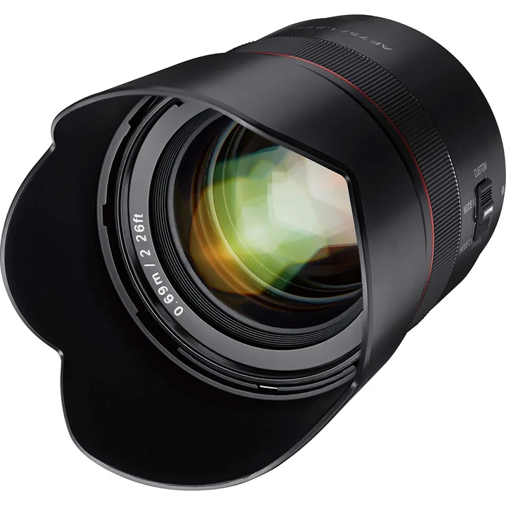 Rokinon AF 75 mm F1.8 Compact Auto Focus Teleobjektiv für Sony FE Mount