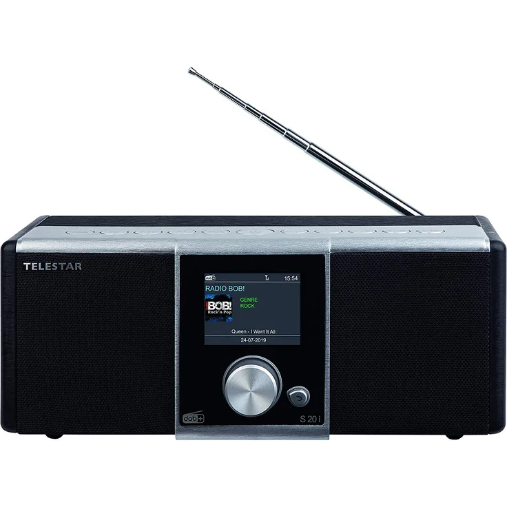 TELESTAR S 20i Internetradio-DAB+ (Stereo, DAB+-DAB-UKW, Farbdisplay, Direktwahltasten, Wecker, Favoritenspeicher) Silber-schwarz - Preisvergleich