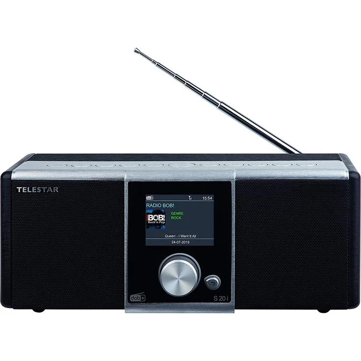 TELESTAR S 20i Internetradio-DAB+ (Stereo, DAB+-DAB-UKW, Farbdisplay, Direktwahltasten, Wecker, Favoritenspeicher) Silber-schwarz - Preisvergleich – Bild 1
