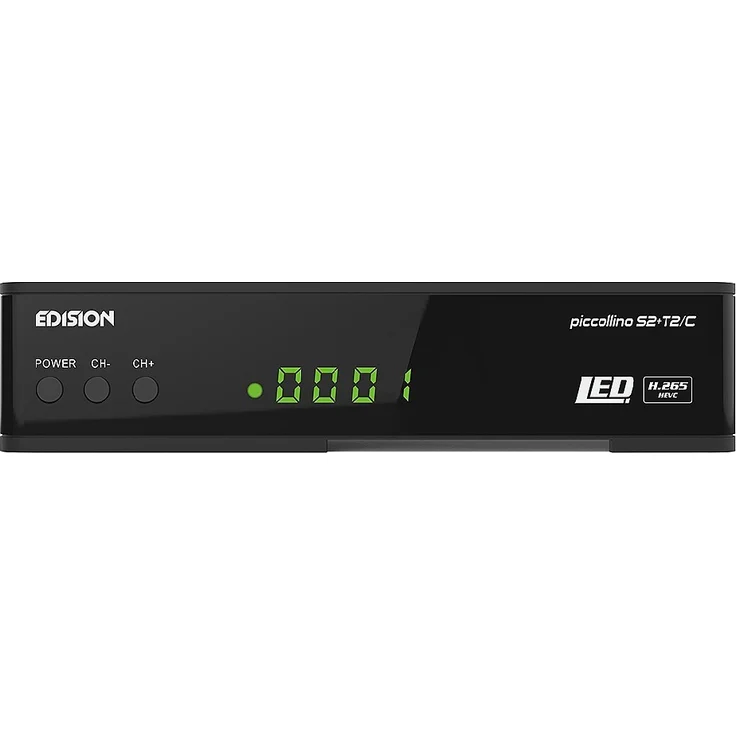 Edision PICCOLLINO S2+T2-C Combo Receiver H.265-HEVC DVB-S2, DVB-T2, DVB-C Full HD USB schwarz – Bild 2