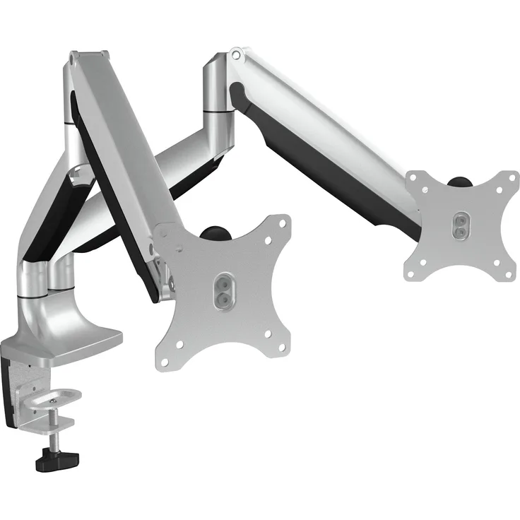 Icy Box IB-MS504-T Monitor-Tischhalterung für zwei Displays bis zu 32 Zoll (81cm) Vesa, Kabelführung, Dreh-/neigbar, Ergonomisch