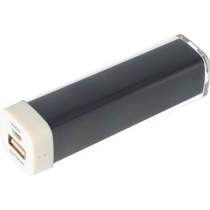 Powerbank Li-Ion Akku mit 2200mAh mit schwarzem Gehäuse