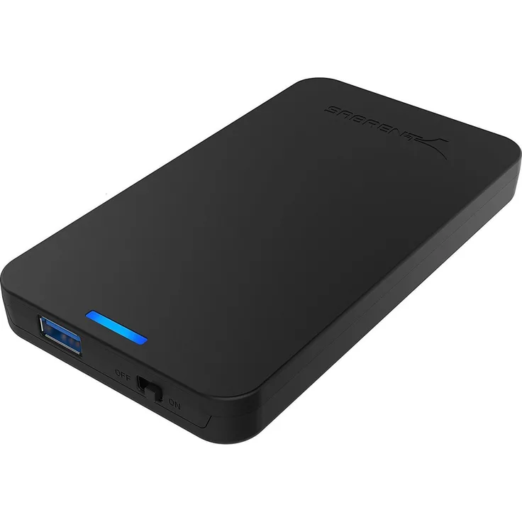 Sabrent Festplatten - Zubehör Gehäuse Werkzeugloses 2.5-Zoll SATA auf USB 3.0 externes Festplattengehäuse [Optimiert für SSD, Unterstützt UASP SATA III] Schwarz (EC-UASP)
