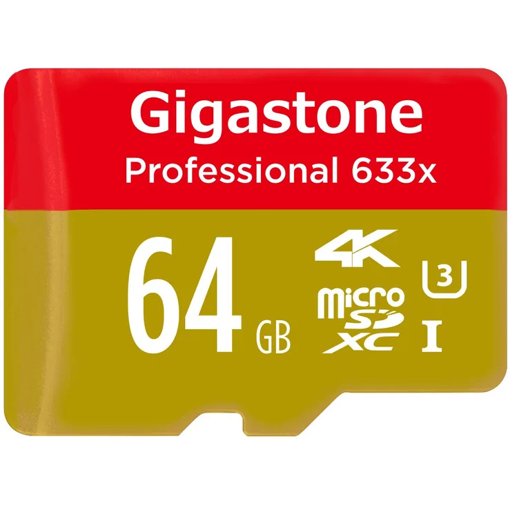 Gigastone gs-2in633 X 64gb-r Pro 64 GB Micro-SD-Karte U3 4 K bis zu 95 MB/s Memory + Adapter 64GB 64 GB