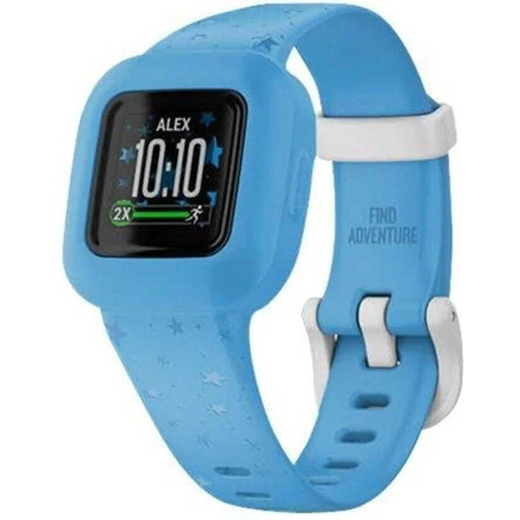 Garmin vívofit jr. 3 Aktivitätstracker für Kinder, Einheitsgröße, Silikonarmband, Blaue Sterne (010-02441-02) – Bild 3