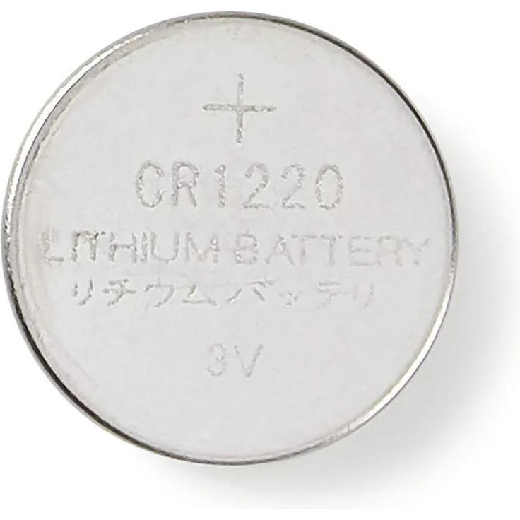 Nedis BALCR12205BL Lithium-Knopfzellenbatterie CR1220 | 3 V | 5 Stück | Blister