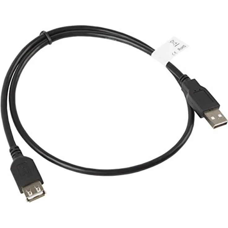 lanberg CA-USBE-10CC-0007-BK USB 2.0 A-Stecker auf USB A-Buchse Extender, 70 cm schwarz