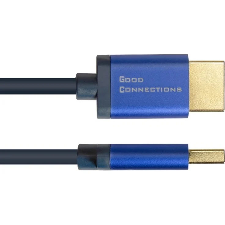 Ultra-High-Speed HDMI 2.1 SmartFLEX Kabel, 8K UHD-2 - 4K UHD, Aluminiumgehäuse, CU, dunkelblau, 1m, – Bild 3
