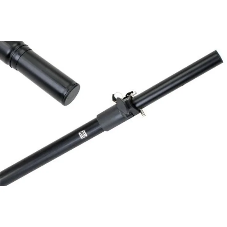 Pronomic Distanzstange aus Stahl (zur Montage von Topteilen auf Subwoofer, einfache Steck-Version mit Flansch, Höhenverstellbar von 80-137 cm, max. Belastbarkeit: 40 kg)