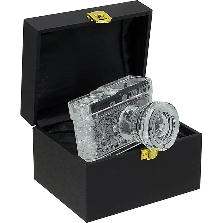 Fotodiox Crystal Rangefinder Camera Display Model - 2-3 of Real Life Size Replica of Leica M9 Camera w-Summicron 28mm f-2 Lens, Paperweight, Book Shelf, Bookends, Paper Weight