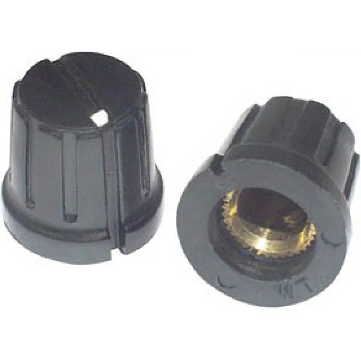 Drehknopf 20x14mm schwarz mit weißen Punkt für 6mm Aufnahme