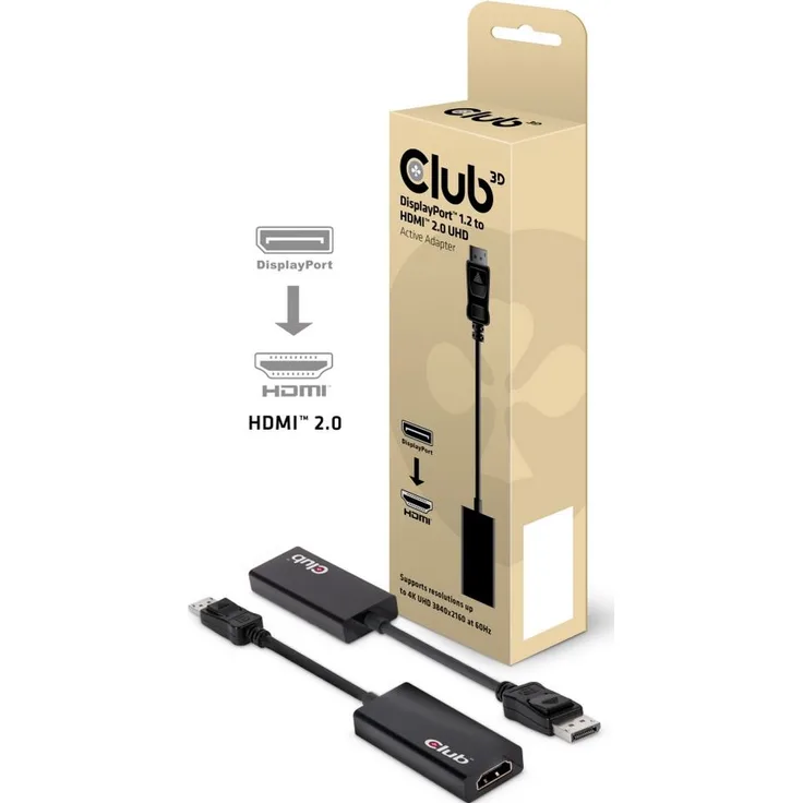 Club 3D DisplayPort 1.2 auf HDMI 2.0 4K60Hz UHD Aktiver Adapter