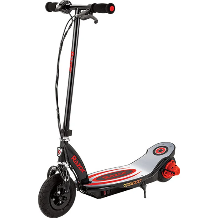 Razor Power Core E100 Kinder E-Scooter, ohne Straßenzulassung, Schwarz/Rot/Silber, 18 km/h – Bild 1