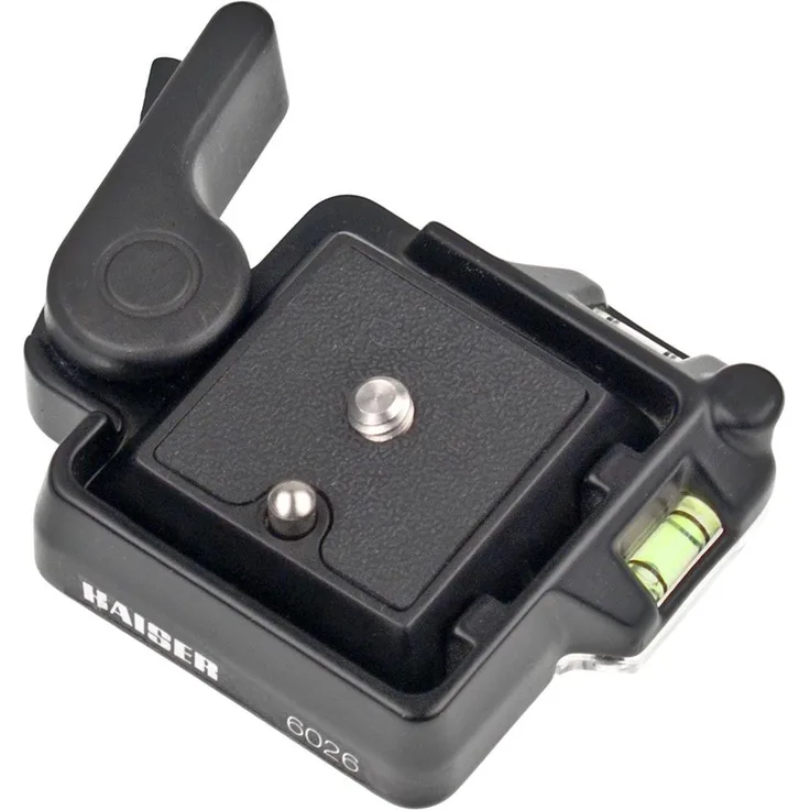 Kaiser Fototechnik 6026 Schnellkupplung für Stativ mit DREI integrierte Wasserwaagen inkl. Schnellwechselplatte