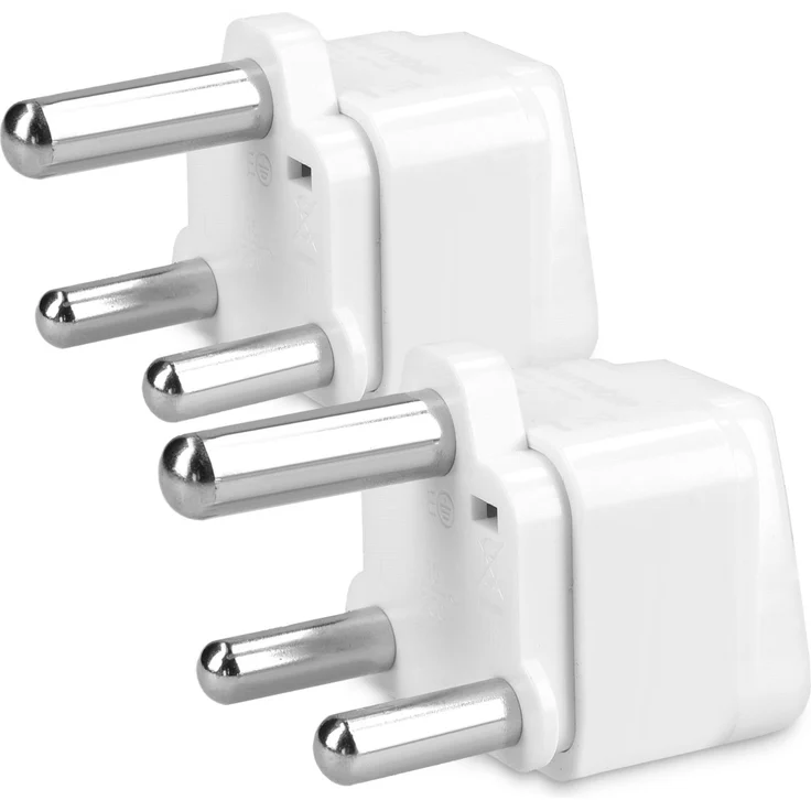 Kwmobile 2x Reiseadapter Süd Afrika - Weiß