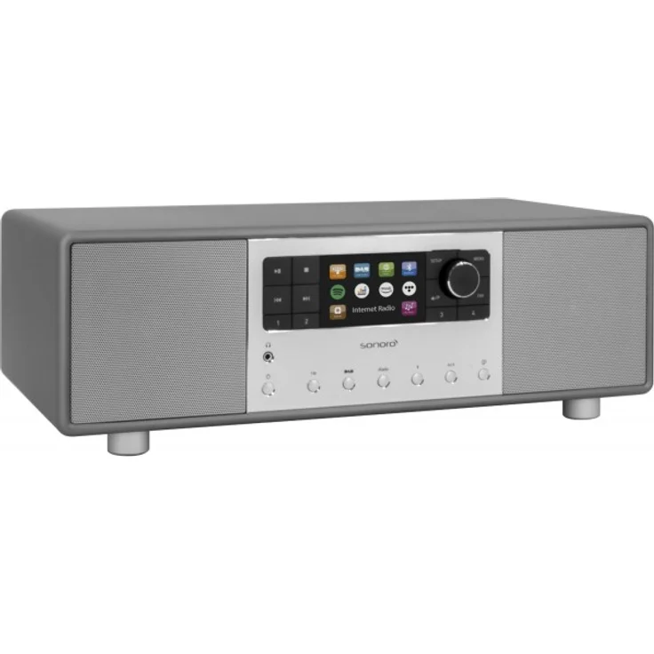 Sonoro Primus Tischradio mit Bluetooth, WLAN, TFT-Display, Wecker, grau – Bild 5