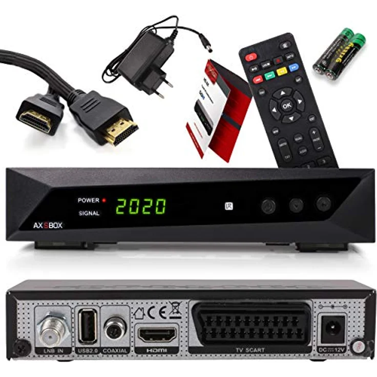 Anadol Opticum SBOX, Sat-Receiver HD, Media-Player 1080P Full-HD Digitalreceiver für Satellitenfernseher DVB-S/S2, Astra & Hotbird vorinstalliert + Anadol HDMI Kabel