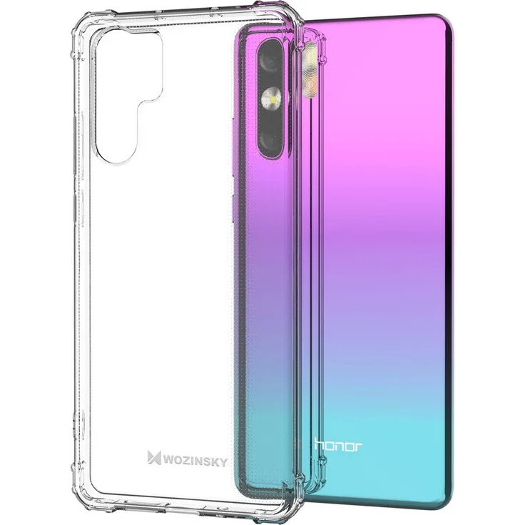 WOZINSKY Silikon TPU Case Panzer Hülle, geeignet für Huawei P30 Pro, Handy-Schutzhülle, transparent