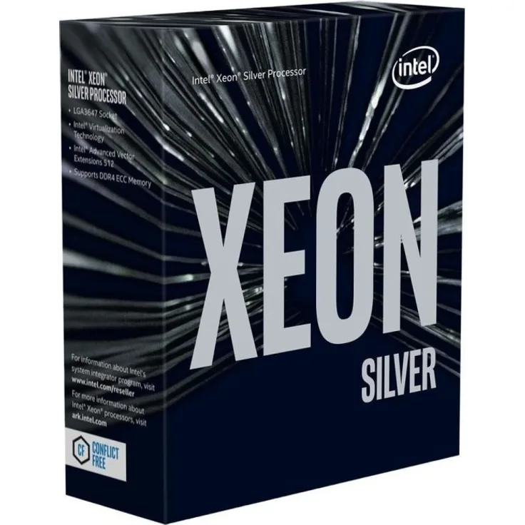 Intel Xeon Silver 4210R, 10 Kerne (20 Threads), 2,4 - 3,2 GHz, Boxed (ohne Kühler) (BX806954210R)
