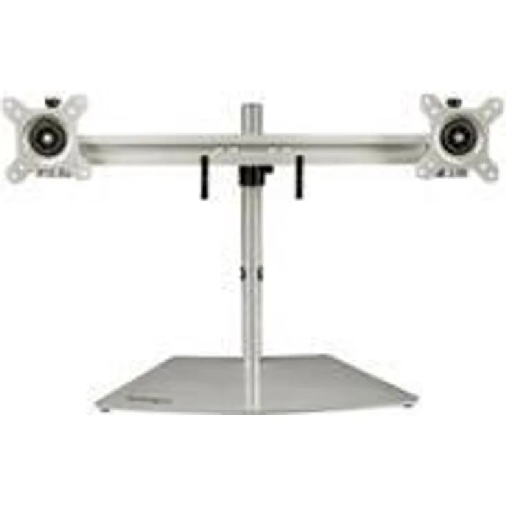 StarTech.com Dual Monitor Stand - Horizontal - für bis zu 24 ZollVESA-Monitore - Silber - Verstellbare Tischhalterung 2 Monitore (ARMDUOSS)