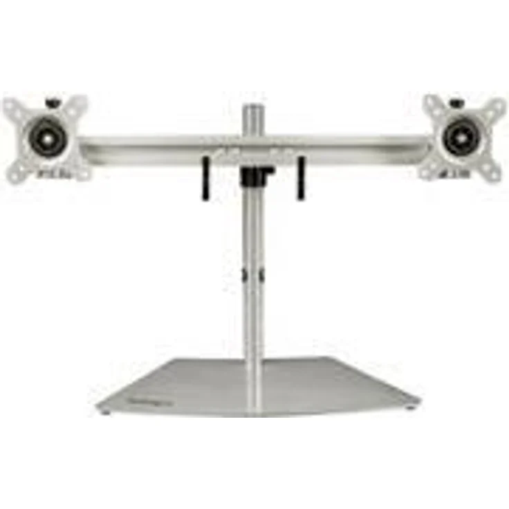 StarTech.com Dual Monitor Stand - Horizontal - für bis zu 24 ZollVESA-Monitore - Silber - Verstellbare Tischhalterung 2 Monitore (ARMDUOSS)