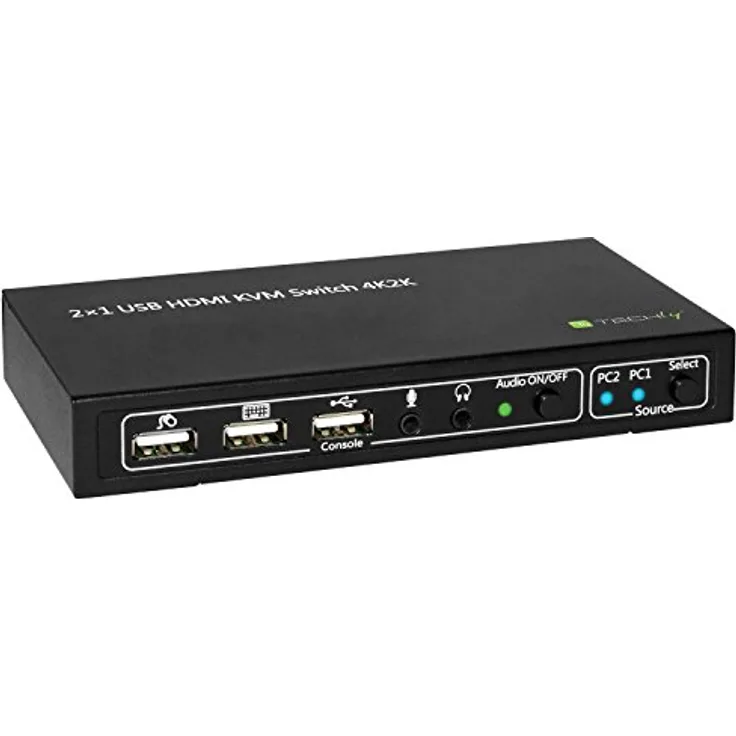 Techly 2x1 4Kx2K IDATA KVM-HDMI2U KVM Switch USB, HDMI, 4K, 2 Wege, Schwarz