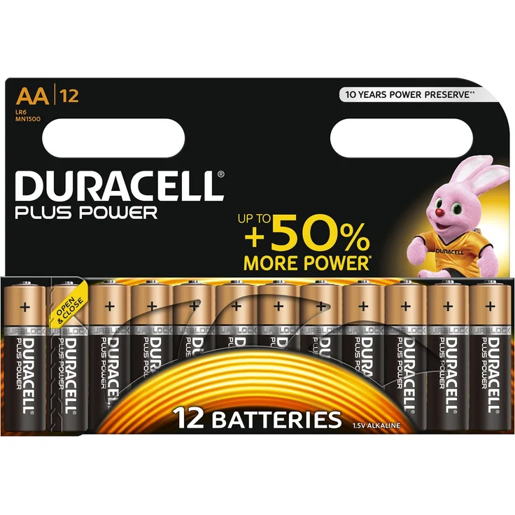 Duracell Plus Power Typ AA Alkaline Batterien, 12er Pack