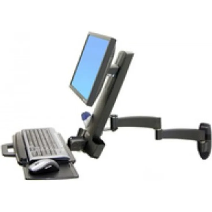 ERGOTRON Combo Arm der Serie 200 schwarz Fuer LCD bis 61cm 24 Zoll Tastatur Maus Handballenauflage und Barcode Lesegeraet