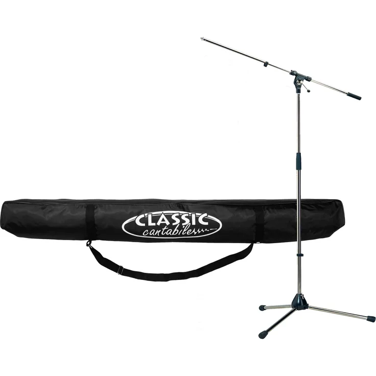 K&M 210/2 Mikroständer standard nickel SET inkl. Mikrofonständer Tasche