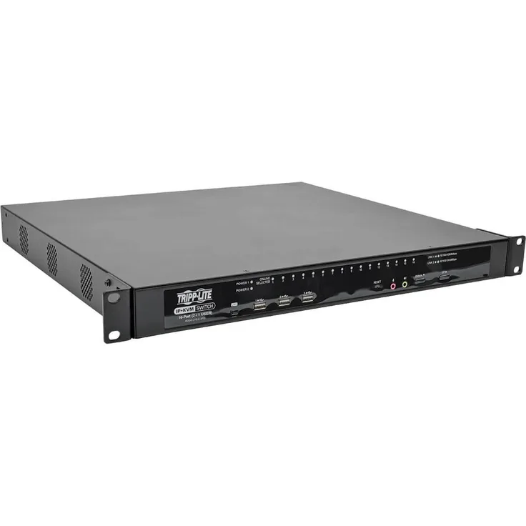 Tripp Lite B020-U08-19-K NetDirector 8-Port 1HE Rack-Mount-Konsolen-KVM-Switch mit 19 Zoll. LCD + 8 PS2-USB-Kombinationskabel