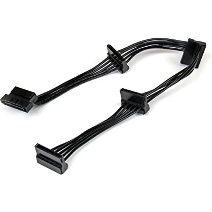 StarTech.com 4x SATA Splitter Adapterkabel - Netz-Splitter - 15 PIN SATA Power (M) - 15 PIN SATA Power (W) - 40cm - Schwarz (PYO4SATA)