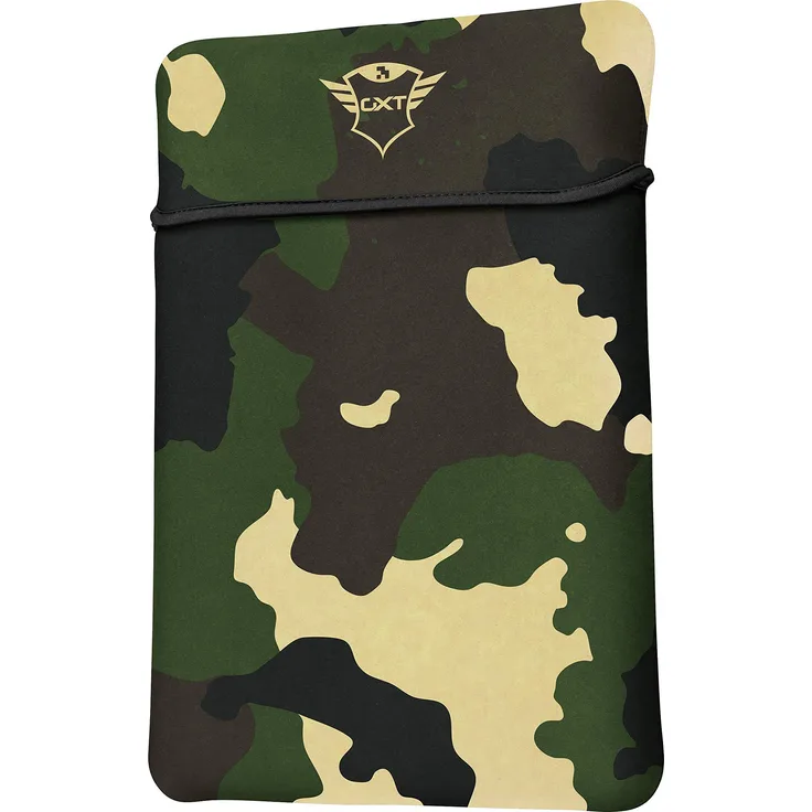 Trust GXT 1244C Lido 17,3 Zoll Laptop Hülle (Laptop Sleeve, 41 cm x 29 cm, Schlank und Leicht) jungle camo