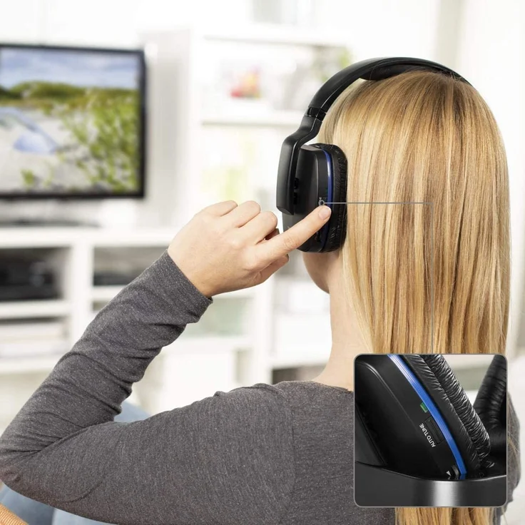 Thomson Funk Kopfhörer mit Ladestation Over-Ear-Kopfhörer, schwarz – Bild 3