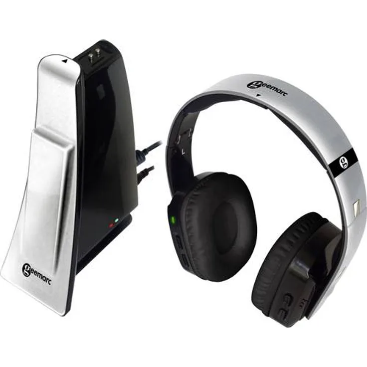 Geemarc CL7400 Opti Funkkopfhörer (Ladestation, Over-Ear, mit digitaler 2,4 GHz Übertragung,Lautstärkeregelung direkt am Kopfhörer, TOSLINK)