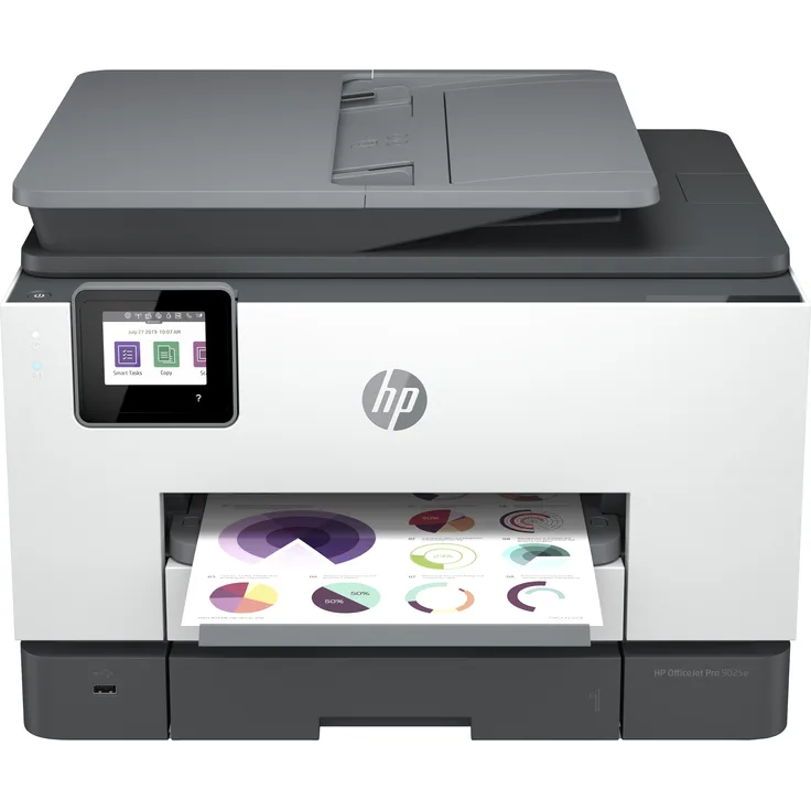 HP OfficeJet Pro 9025e Multifunktionsdrucker (HP+, A4, Drucker, Scanner, Kopierer, Fax, WLAN, LAN, Duplex, HP ePrint, Airprint, mit 6 Probemonaten HP Instant Ink Inklusive) Oasis