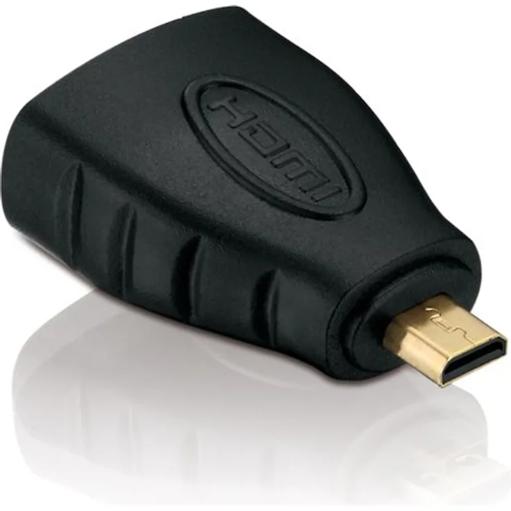 HDSupply X-HA050 Micro HDMI Stecker auf HDMI Buchse Adapter (vergoldet, FullHD, 1080p) schwarz