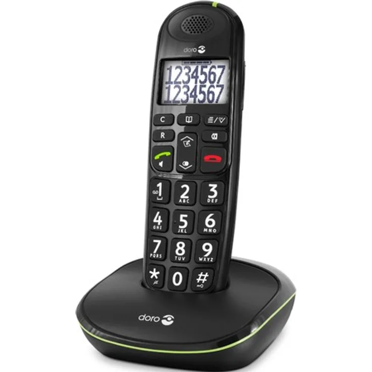 Doro PhoneEasy 110 DECT Schnurlostelefon (große Schrift und große Zahlen, optische Anrufsignalisierung) schwarz - Preisvergleich