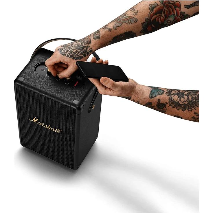 Marshall Tufton Bluetooth-Lautsprecher black & brass, spritzwassergeschützt, schwarz – Bild 7