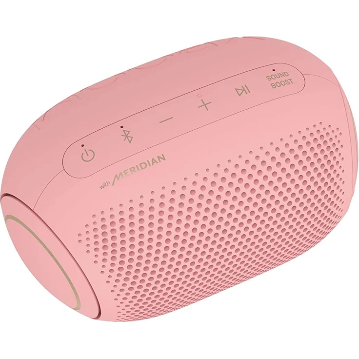 LG XBOOM Go PL2P Bubble Gum, tragbarer Bluetooth-Lautsprecher, spritzwassergeschützt (IPX5), 10 Stunden Akkulaufzeit, 2020, rosa – Bild 4