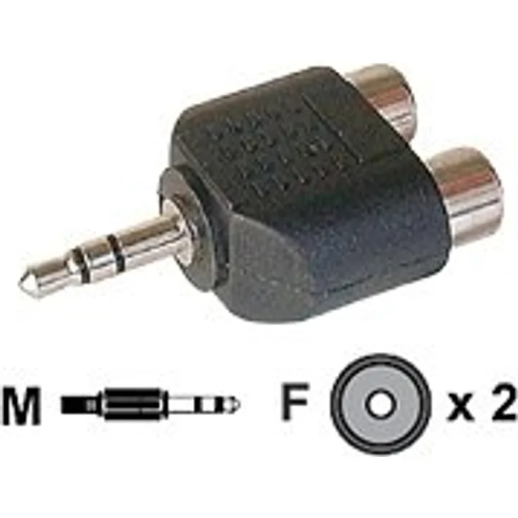 Dexlan Stereo-Adapter 2 x RCA (weiblich) auf 3,5 mm Klinkenstecker (männlich)