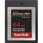 SanDisk Extreme PRO CFexpress Speicherkarte Typ B 64 GB (Lesegeschwindigkeiten bis 1500 MB-s, für RAW 4K-Video, XQD-Kompatibilität, RescuePro Deluxe Wiederherstellung Software)
