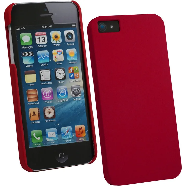 Fontastic Hardcover Sand rot kompatibel mit Apple iPhone 5/5S/SE (LTAPIPHONE5BC12)