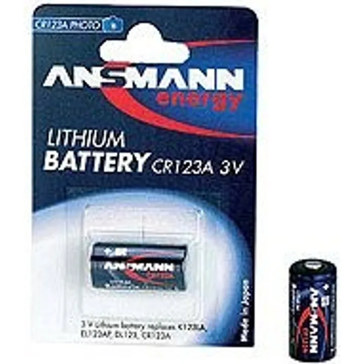 ANSMANN CR123A (3V) Lithium Batterie Fotobatterie (1er-Pack) für Garagentoröffner, Alarmanlage, Funkauslöser für Kamera, Messgeräte, Klingel usw.