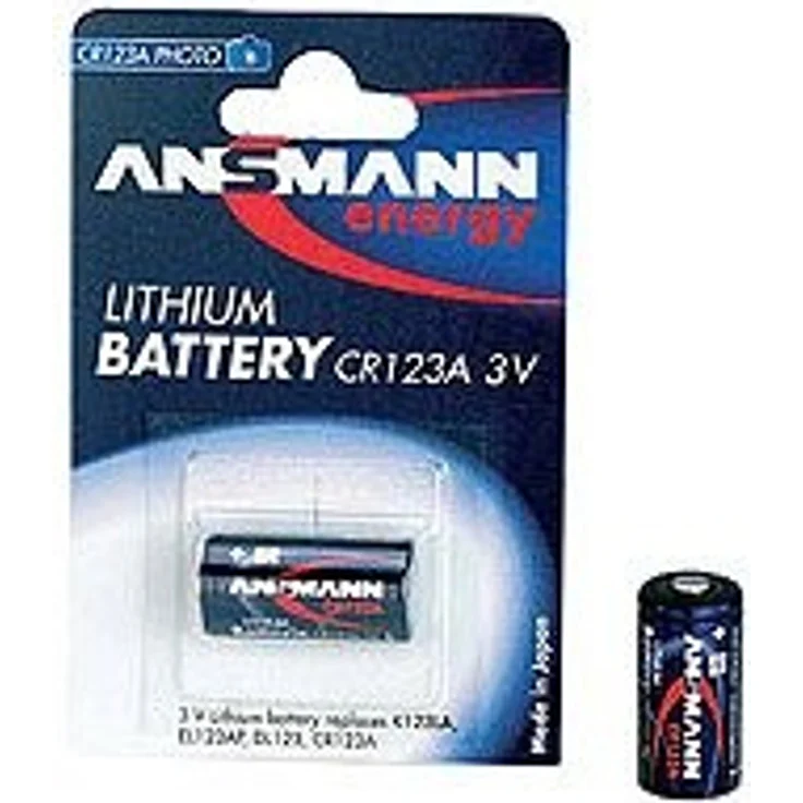 ANSMANN CR123A (3V) Lithium Batterie Fotobatterie (1er-Pack) für Garagentoröffner, Alarmanlage, Funkauslöser für Kamera, Messgeräte, Klingel usw. – Bild 1