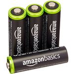 AmazonBasics AA-Batterien, wiederaufladbar, vorgeladen, 4 Stück (Aussehen kann variieren)