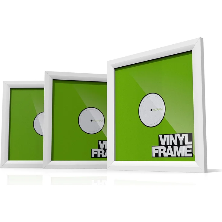 Glorious Vinyl Frame Set White - 3x Vinyl Cover Rahmen für 12'' Platten, einfaches Anbringen und Austauschen, einstellbare Halterung, weiß