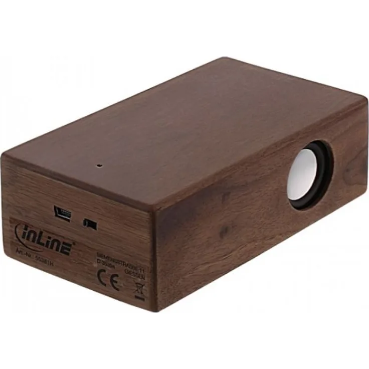 InLine 55381H woodbrick, Induktionslautsprecher im Echtholzgehäuse, Walnuss