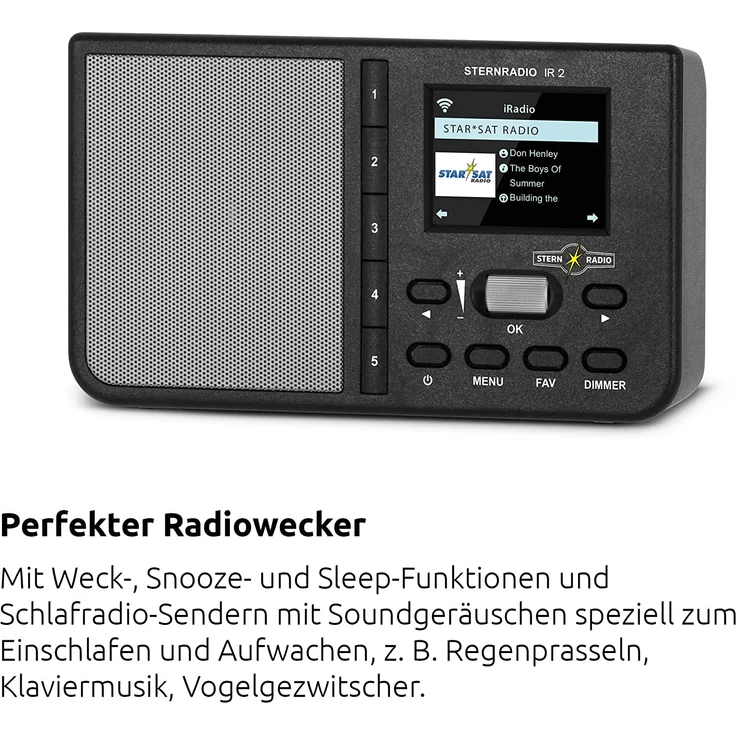 TechniSat STERNRADIO IR 2 Internetradio mit WLAN, Wecker, TFT-Display, schwarz – Bild 6