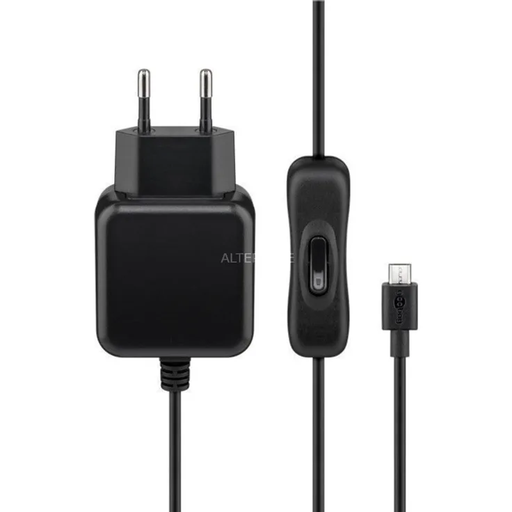 goobay Micro USB Ladegerät 2,5 A mit Schalter Netzteil, schwarz