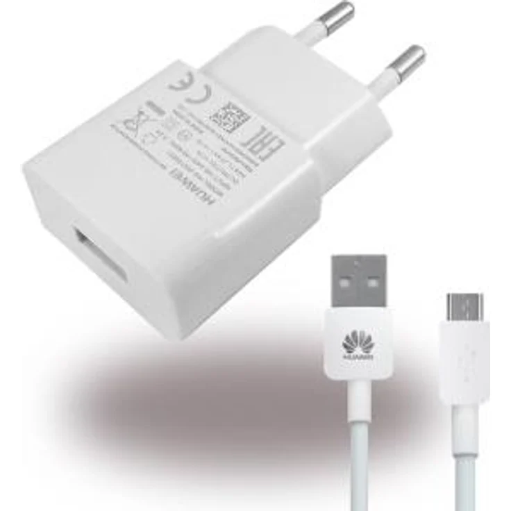 Huawei - HW-050100E01 - Netzteil / Ladegerät / Adapter + Ladekabel - USB - 1000mAh - Weiss (HW-050100E01)